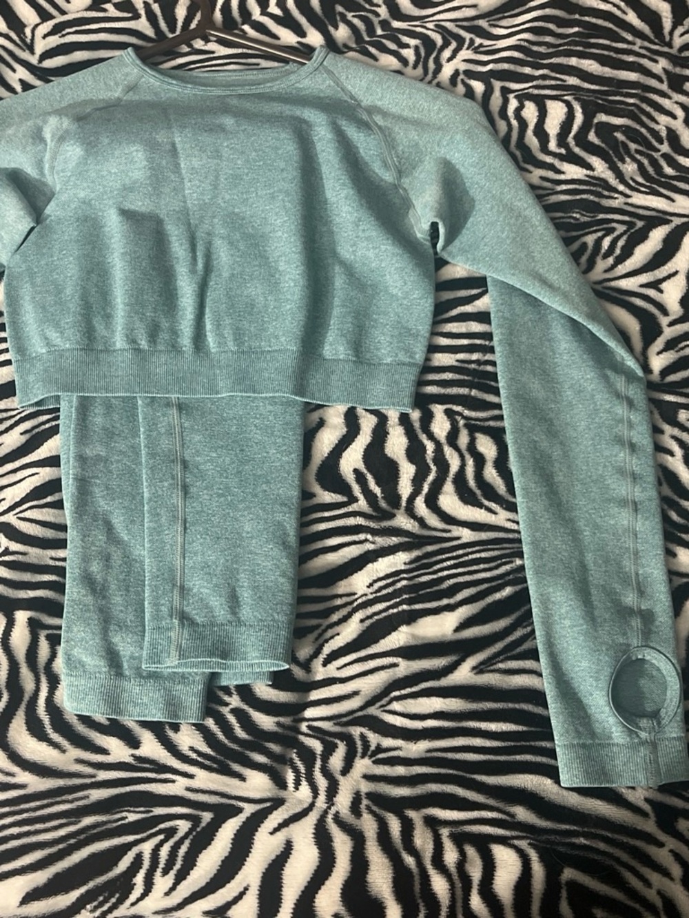 Cropped Long-Sleeve Women's Sweater in Seafoam Green